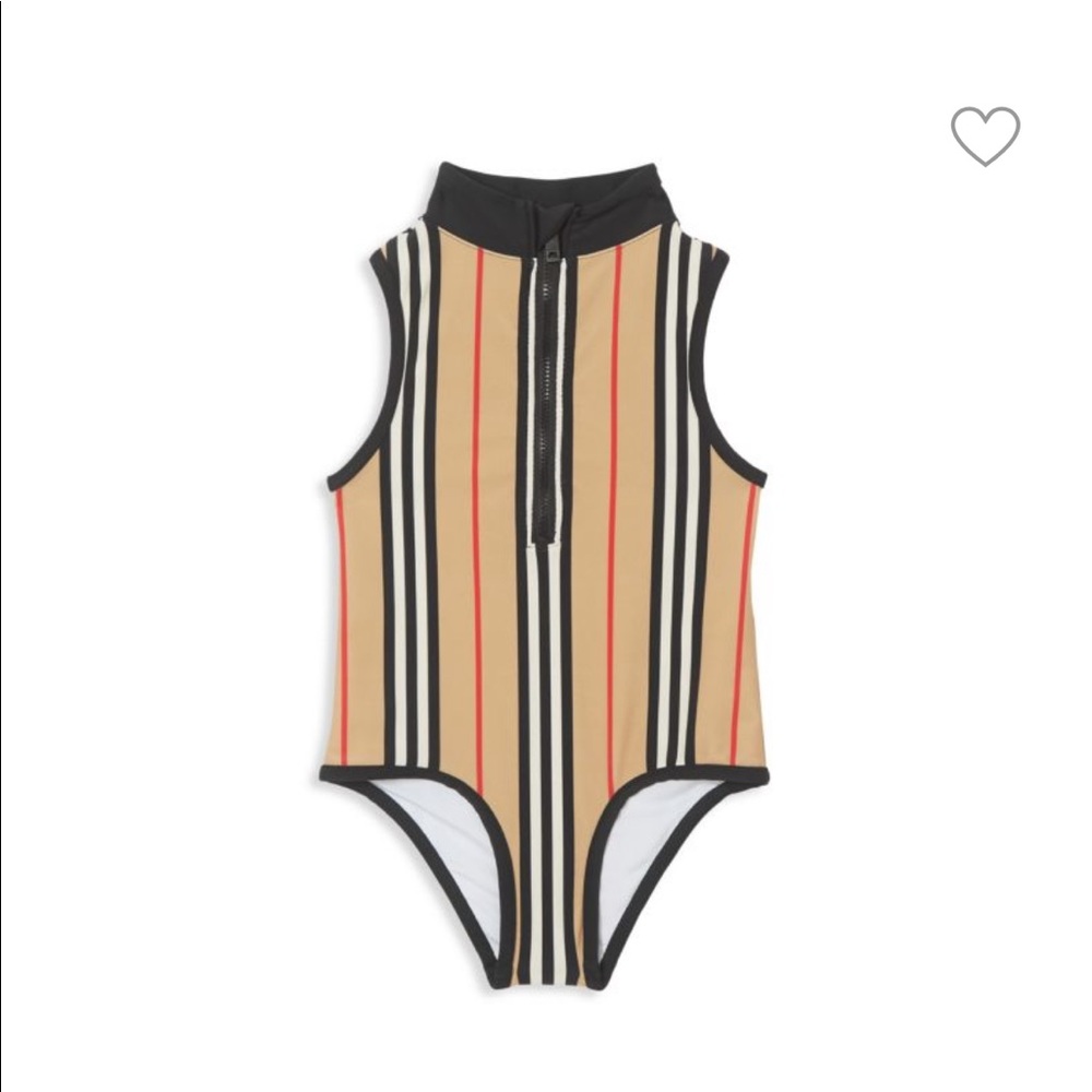 Burberry swim Siera Stripe One-Piece Swimsuit size 6